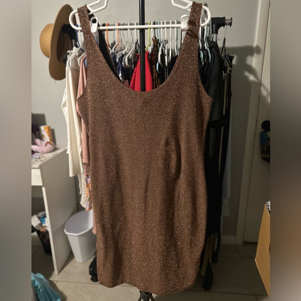 Bronze maxi dress. Size 1X